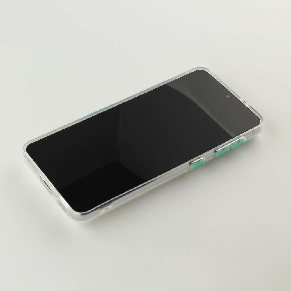 Coque Samsung Galaxy S21 5G - Caméra clapet avec anneau - Turquoise
