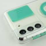 Coque Samsung Galaxy S21+ 5G - Caméra clapet avec anneau - Turquoise