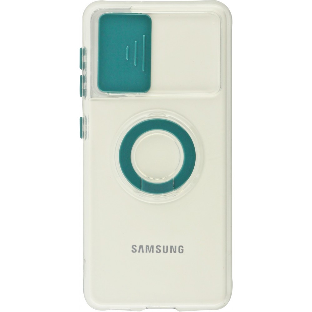 Coque Samsung Galaxy S22+ - Caméra clapet avec anneau - Vert foncé