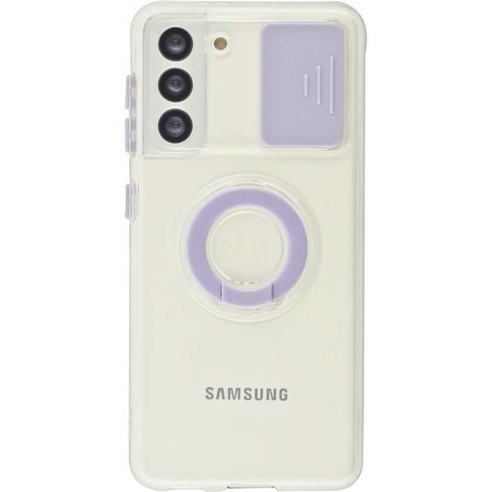 Coque Samsung Galaxy S21 5G - Caméra clapet avec anneau - Violet