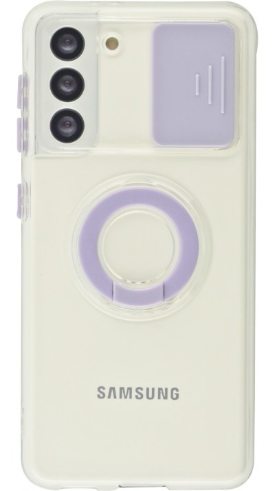 Coque Samsung Galaxy S21 FE 5G - Caméra clapet avec anneau - Violet