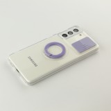 Coque Samsung Galaxy S21 5G - Caméra clapet avec anneau - Violet