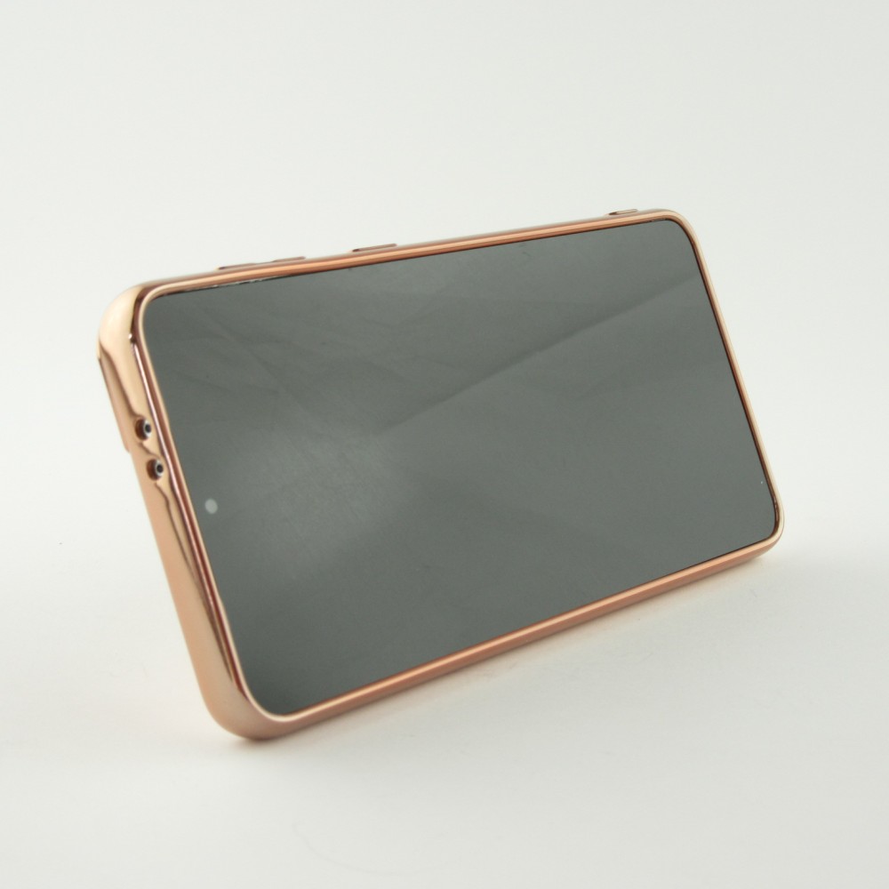 Hülle Samsung Galaxy S20 FE - Gummi Bronze mit Ring - Rosa