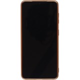 Hülle Samsung Galaxy S21 5G - Gummi Bronze mit Ring - Rosa