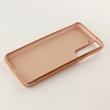 Hülle Samsung Galaxy S21 5G - Gummi Bronze mit Ring - Rosa