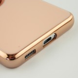 Hülle Samsung Galaxy S21 5G - Gummi Bronze mit Ring - Rosa