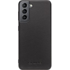 Coque Samsung Galaxy S21 5G - Qialino cuir véritable - Noir