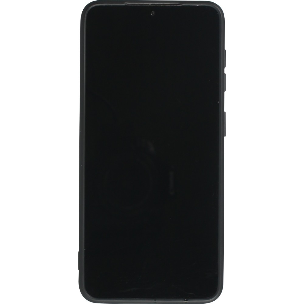 Coque Samsung Galaxy S21 5G - Silicone Mat Coeur doré - Noir