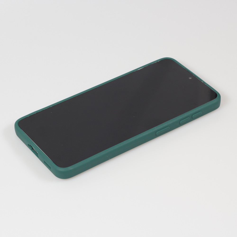 Coque Samsung Galaxy S21 5G - Silicone Mat Coeur doré - Vert foncé