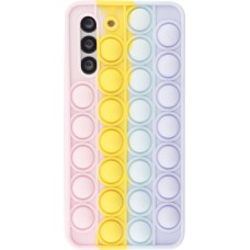 Coque Samsung Galaxy S21 5G - Silicone jeu éclate bulles anti-stress arc-en-ciel