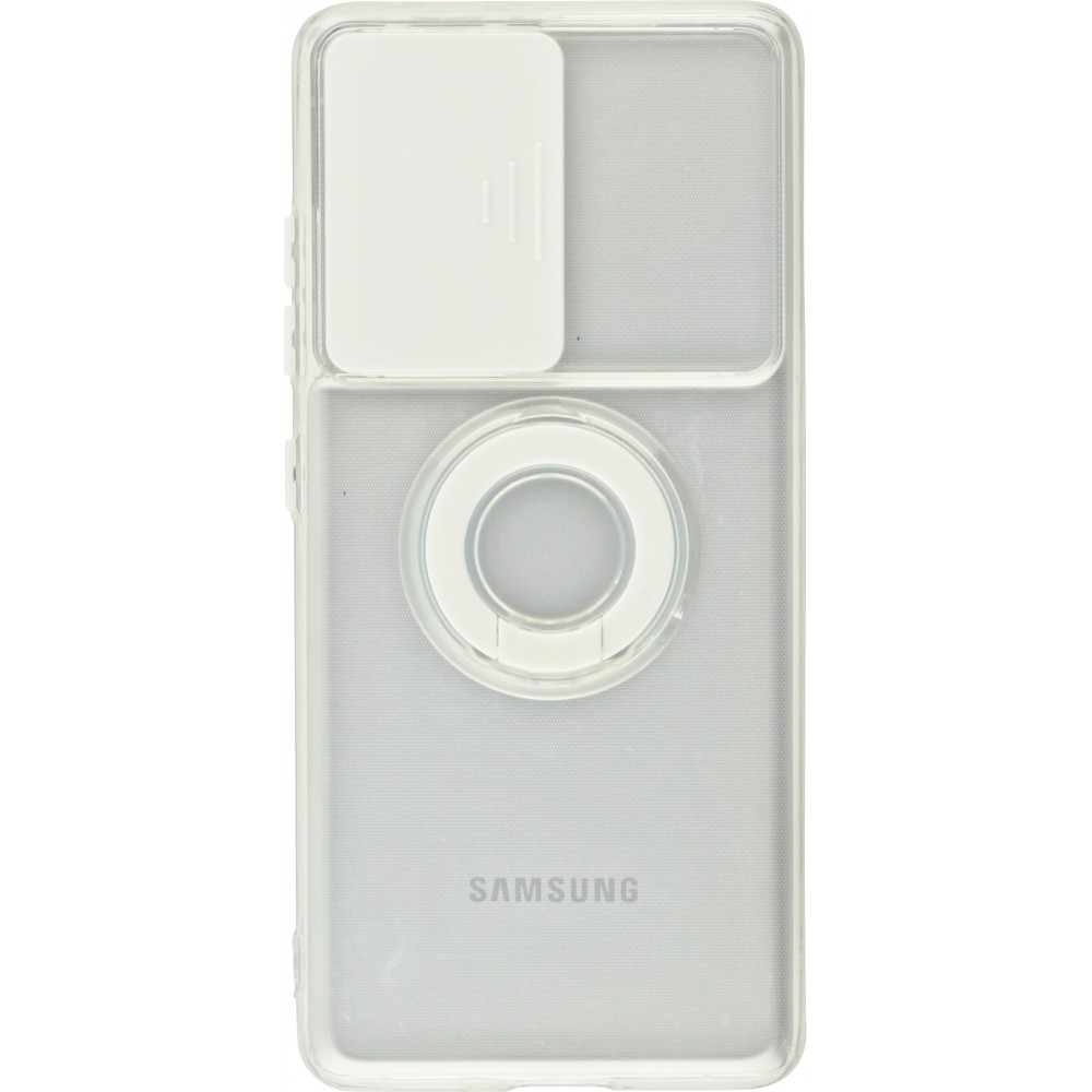 Coque Samsung Galaxy S21 Ultra 5G - Caméra clapet avec anneau - Blanc