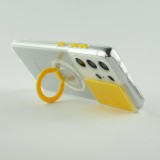 Coque Samsung Galaxy S22 Ultra - Caméra clapet avec anneau jaune