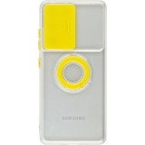 Coque Samsung Galaxy S22 Ultra - Caméra clapet avec anneau jaune