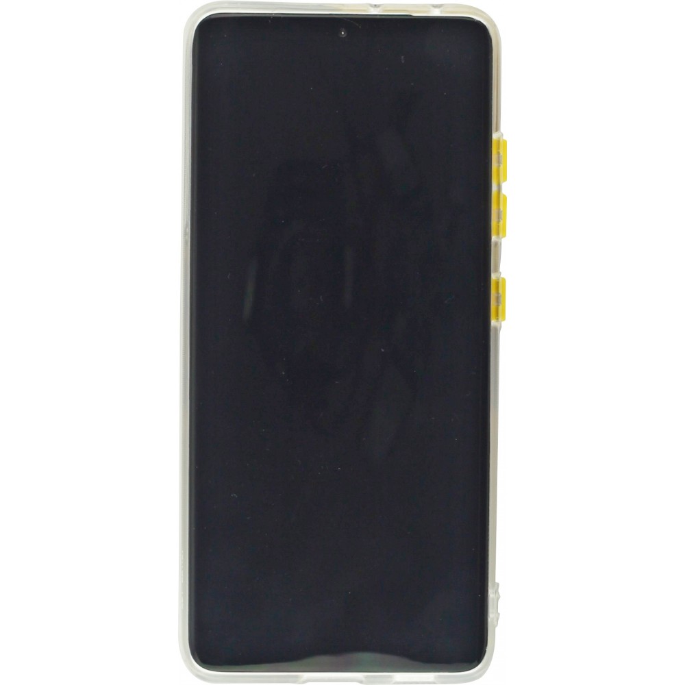 Coque Samsung Galaxy S21 Ultra 5G - Caméra clapet avec anneau jaune