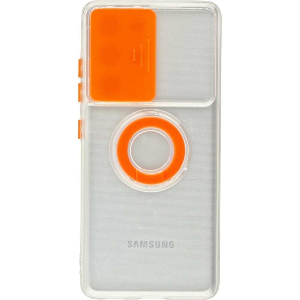 Hülle Samsung Galaxy S21 Ultra 5G - mit Kamera-Slider und Ring - Orange