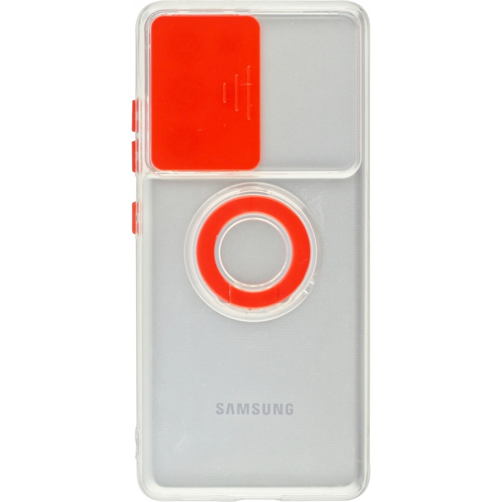 Hülle Samsung Galaxy S21 Ultra 5G - mit Kamera-Slider und Ring - Rot