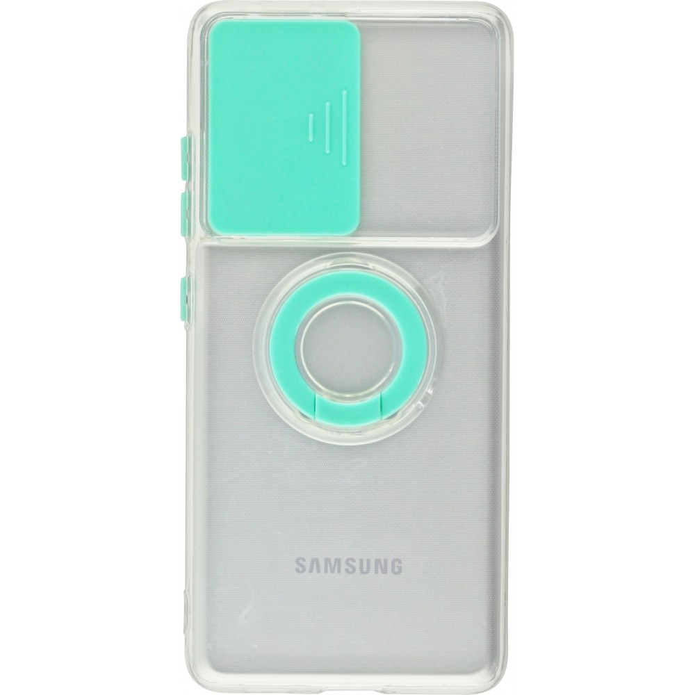 Coque Samsung Galaxy S22 Ultra - Caméra clapet avec anneau - Turquoise
