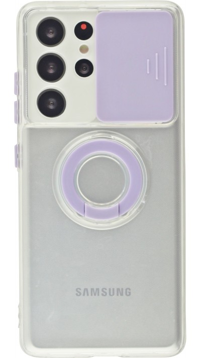 Coque Samsung Galaxy S22 Ultra - Caméra clapet avec anneau - Violet