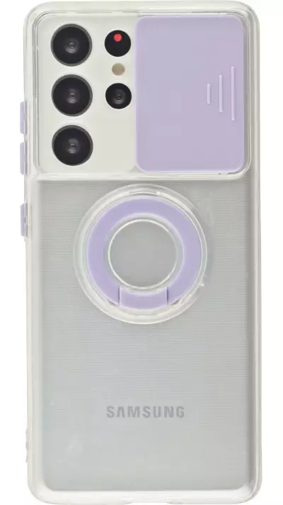 Coque Samsung Galaxy S22 Ultra - Caméra clapet avec anneau - Violet