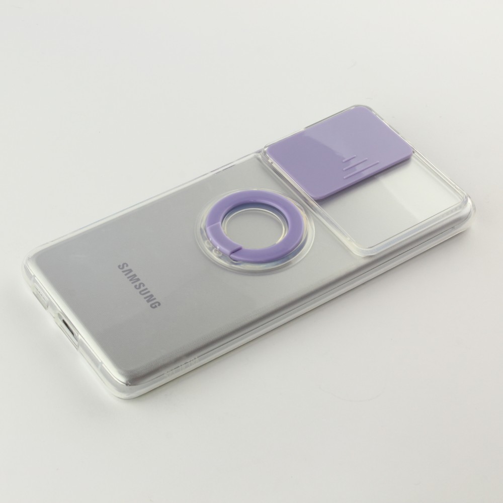 Coque Samsung Galaxy S21 Ultra 5G - Caméra clapet avec anneau - Violet