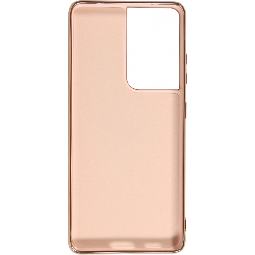 Coque Samsung Galaxy S21 Ultra 5G - Gel Bronze avec anneau - Rose