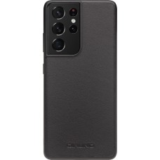 Coque Samsung Galaxy S21 Ultra 5G - Qialino cuir véritable - Noir