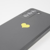 Coque Samsung Galaxy S21 Ultra 5G - Silicone Mat Coeur doré - Noir
