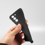 Coque Samsung Galaxy S21 Ultra 5G - Silicone Mat Coeur doré - Noir
