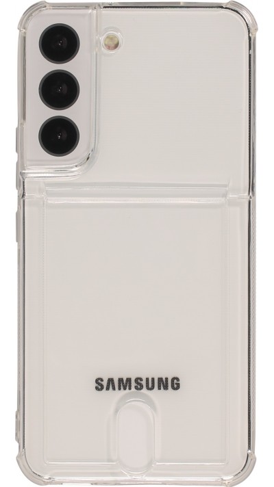 Galaxy S22+ Case Hülle - Gummi Bumper Kartenhalter - Transparent