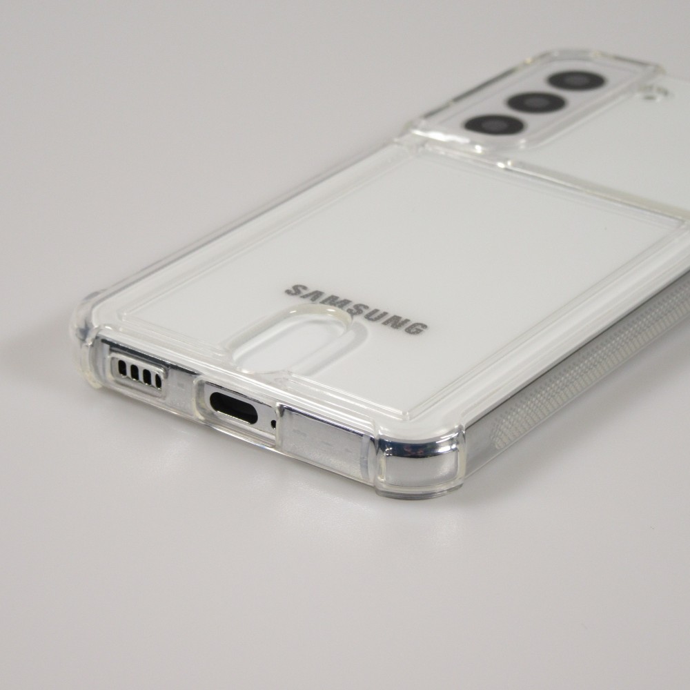 Galaxy S22 Case Hülle - Gummi Bumper Kartenhalter - Transparent