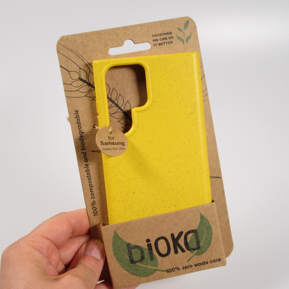 Coque Samsung Galaxy S22 Ultra - Bioka biodégradable et compostable Eco-Friendly - Jaune