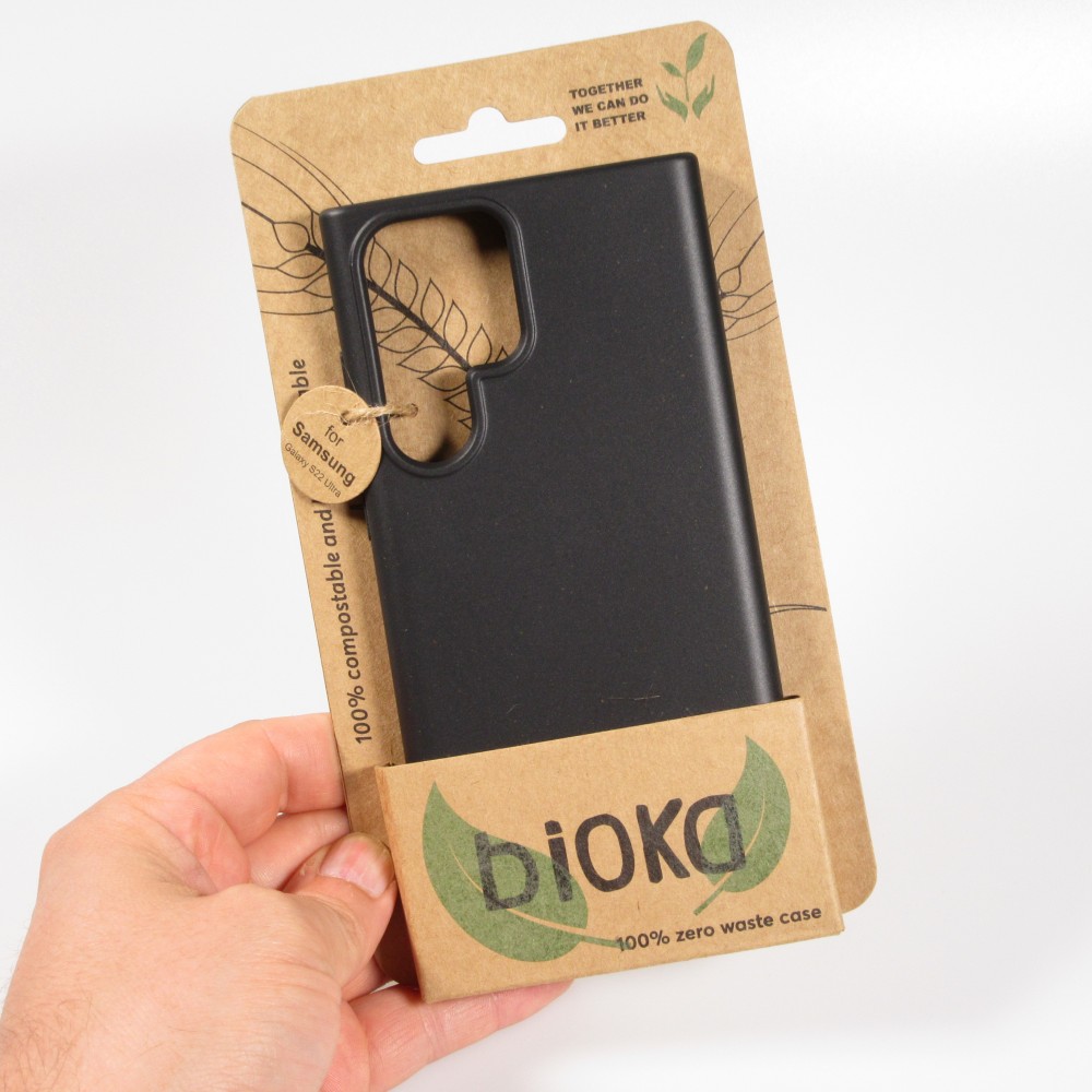 Galaxy S22 Ultra Case Hülle - Bioka Biologisch Abbaubar Eco-Friendly Kompostierbar - Schwarz