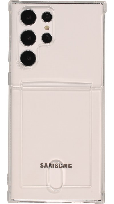 Coque Samsung Galaxy S22 Ultra - Gel Bumper Porte-carte - Transparent