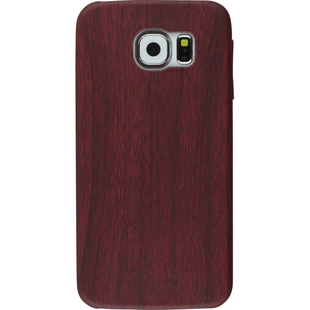 Coque Samsung Galaxy S6 - Bois - Rouge