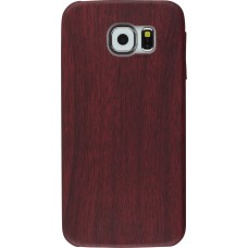 Hülle Samsung Galaxy S6 - Holz - Rot