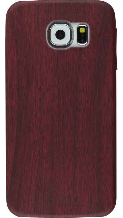 Coque Samsung Galaxy S6 - Bois - Rouge