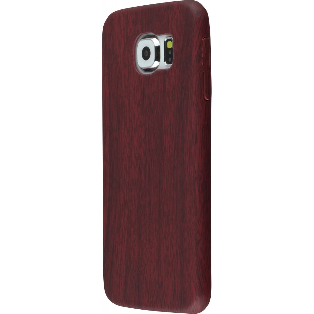 Coque Samsung Galaxy S6 - Bois - Rouge