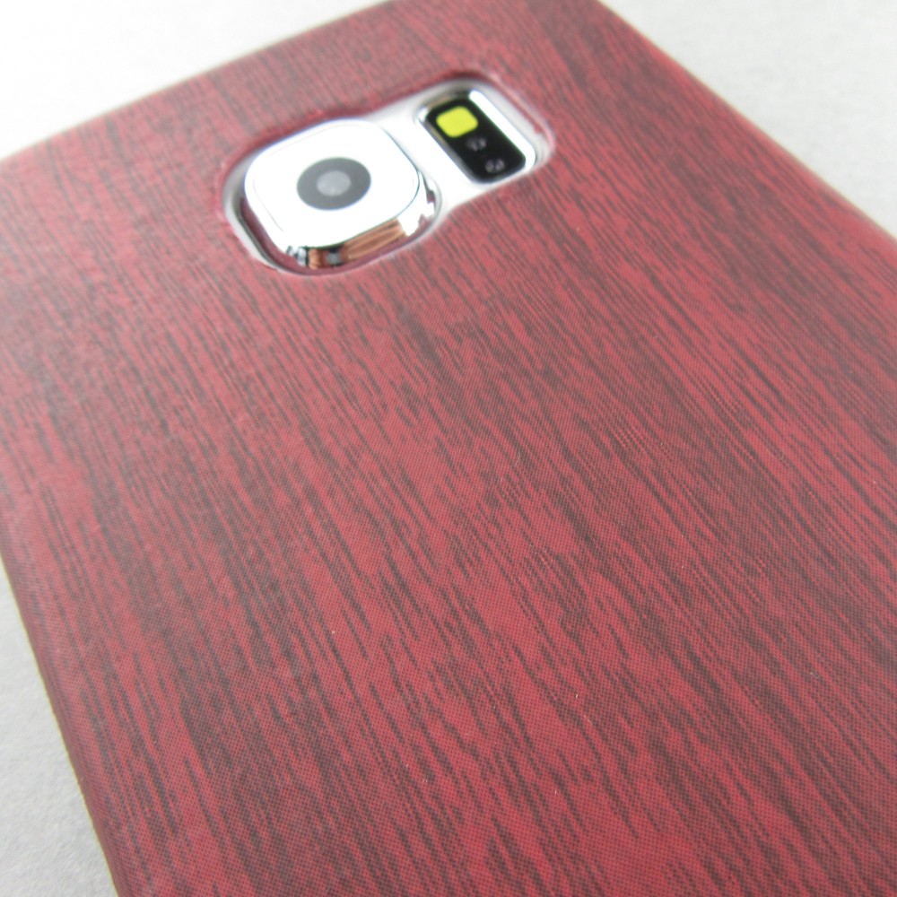 Hülle Samsung Galaxy S6 - Holz - Rot