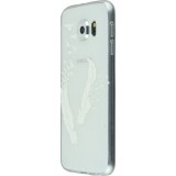 Coque Samsung Galaxy S8 - Transparent plumes blanches