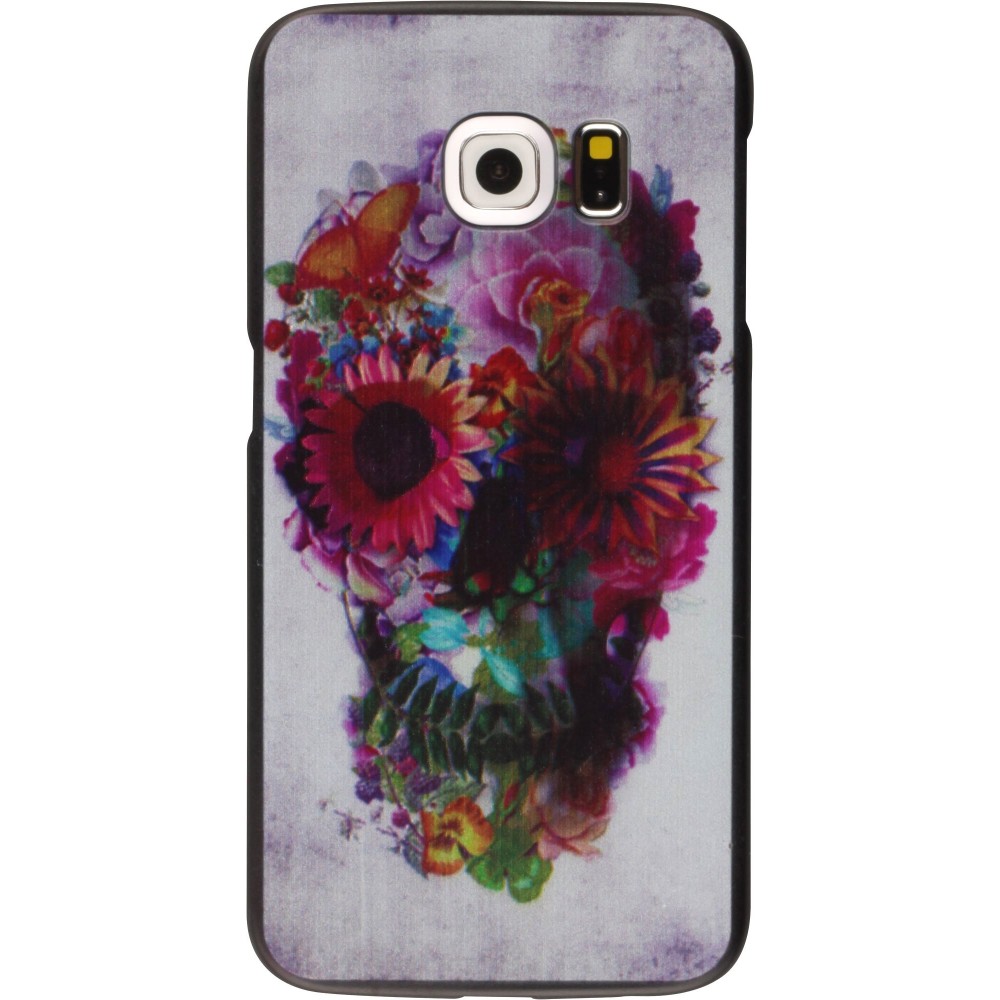 Coque Samsung Galaxy S7 edge - Skull head flower