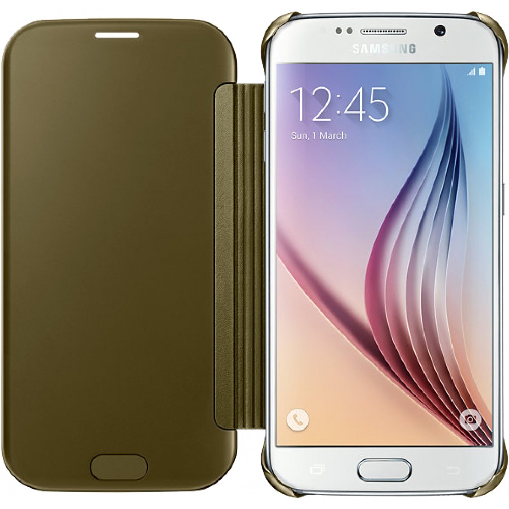 Hülle Samsung Galaxy S7 - Clear View Cover - Gold