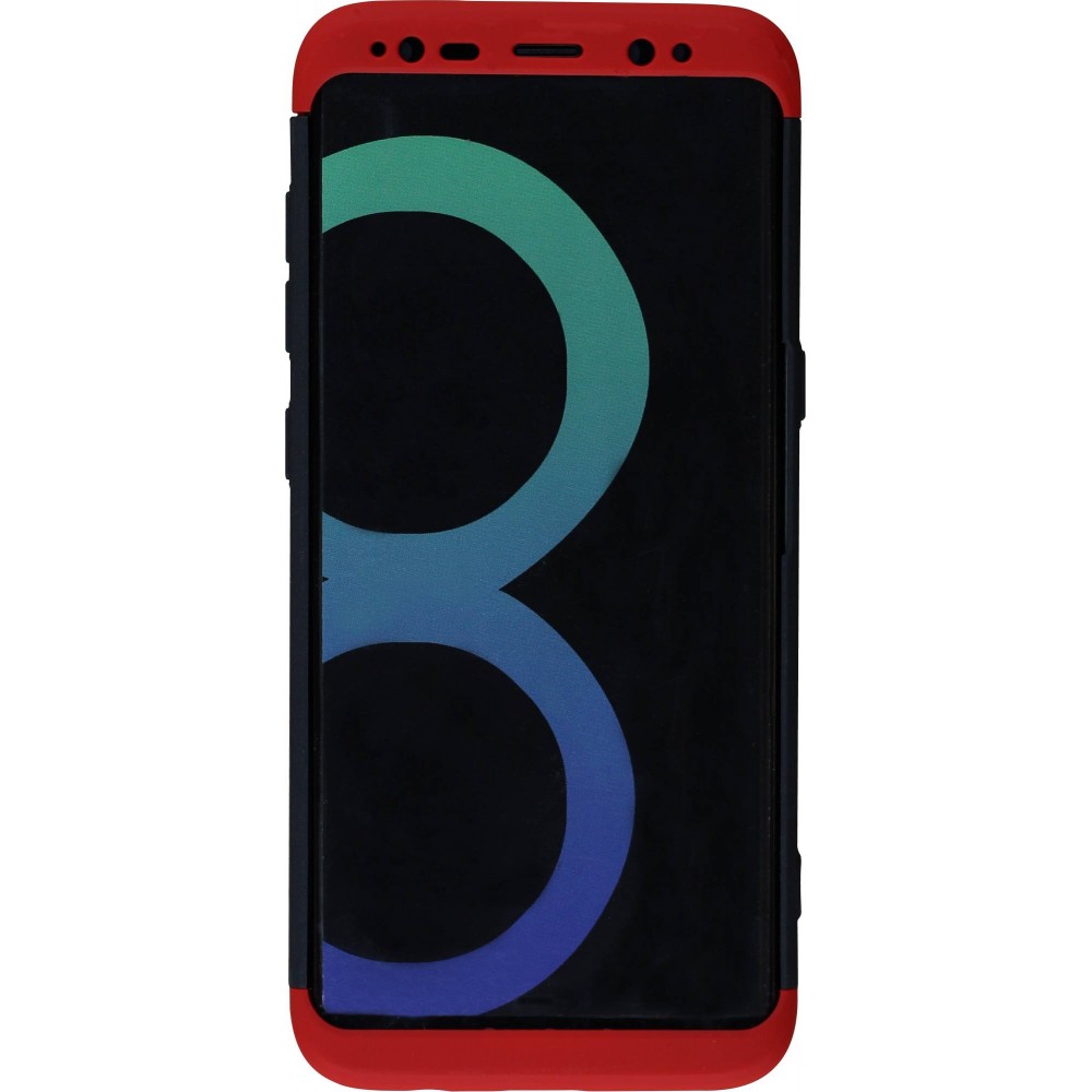 Coque Samsung Galaxy S8 - 360° Full Body noir - Rouge