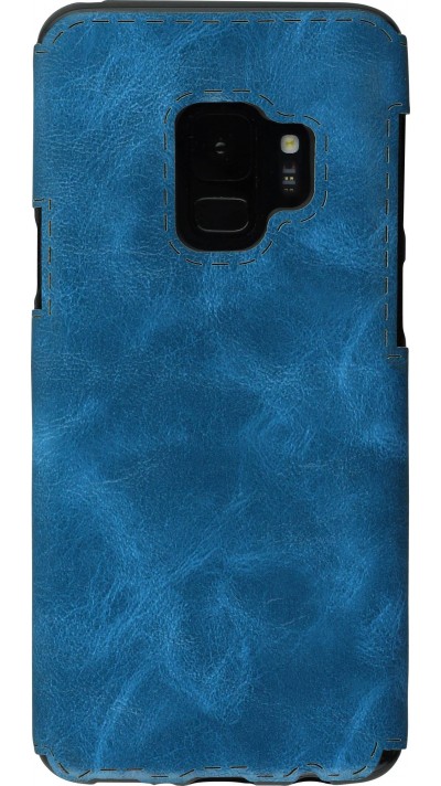 Coque Samsung Galaxy S9+ - Leather Dashed - Bleu