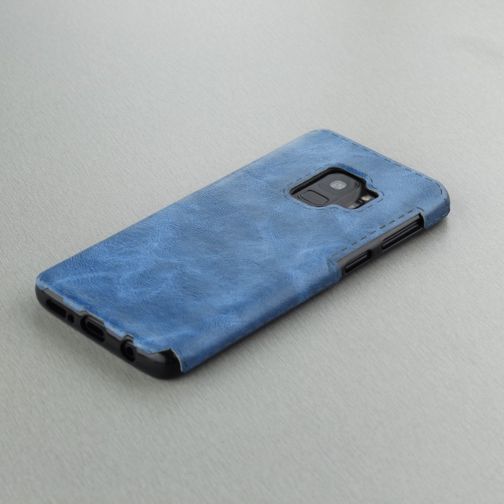 Hülle Samsung Galaxy S9+ - Leather Dashed blau