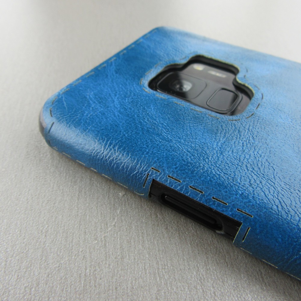 Hülle Samsung Galaxy S9+ - Leather Dashed blau