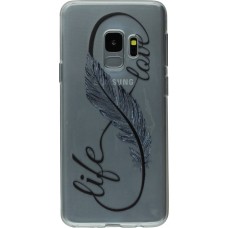 Coque Samsung Galaxy S9 - Clear Life Feather Love