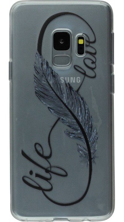 Hülle Samsung Galaxy S9 - Clear Life Feather Love