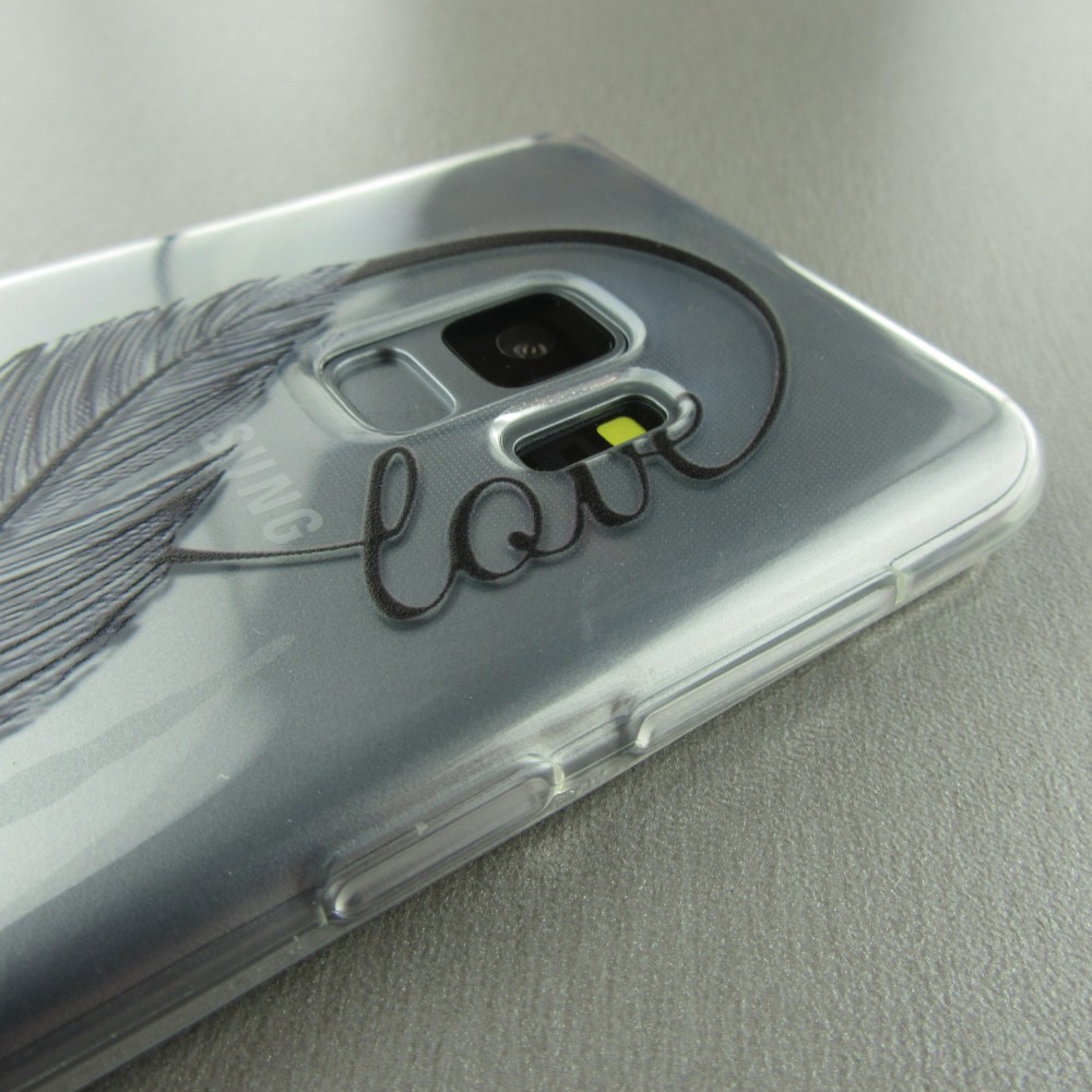 Coque Samsung Galaxy S9 - Clear Life Feather Love