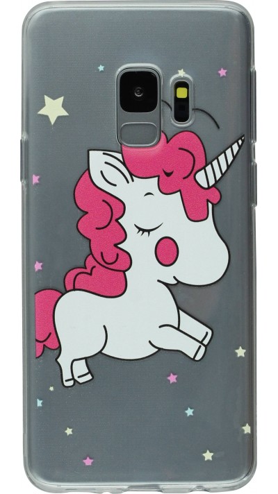 Coque Samsung Galaxy S9 - Clear Licorne Stars