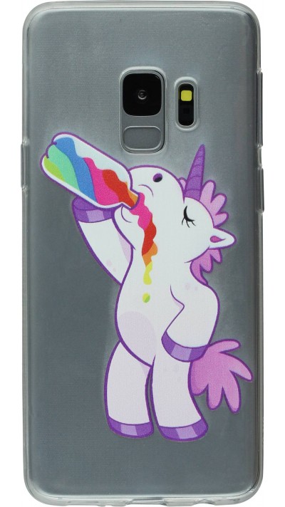 Hülle Samsung Galaxy S9+ - Clear Licorne Getränk